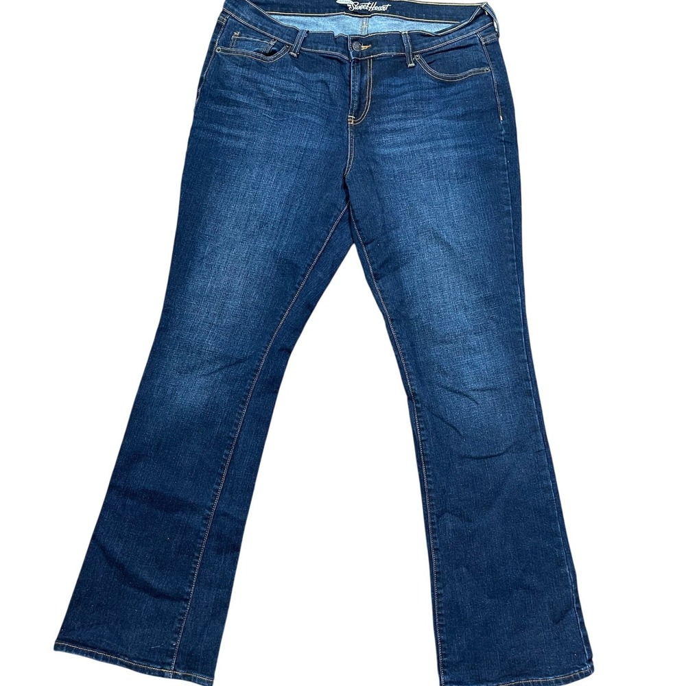 Old Navy The Sweetheart Bootcut Jeans Dark Wash Mid Rise Blue Denim 0030